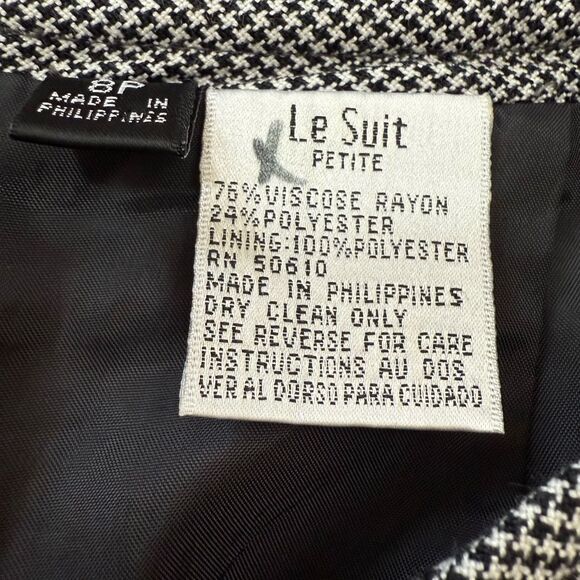 Vintage Le Suit Houndstooth Black Plaid Mini Skirt Medium - Picture 4 of 7